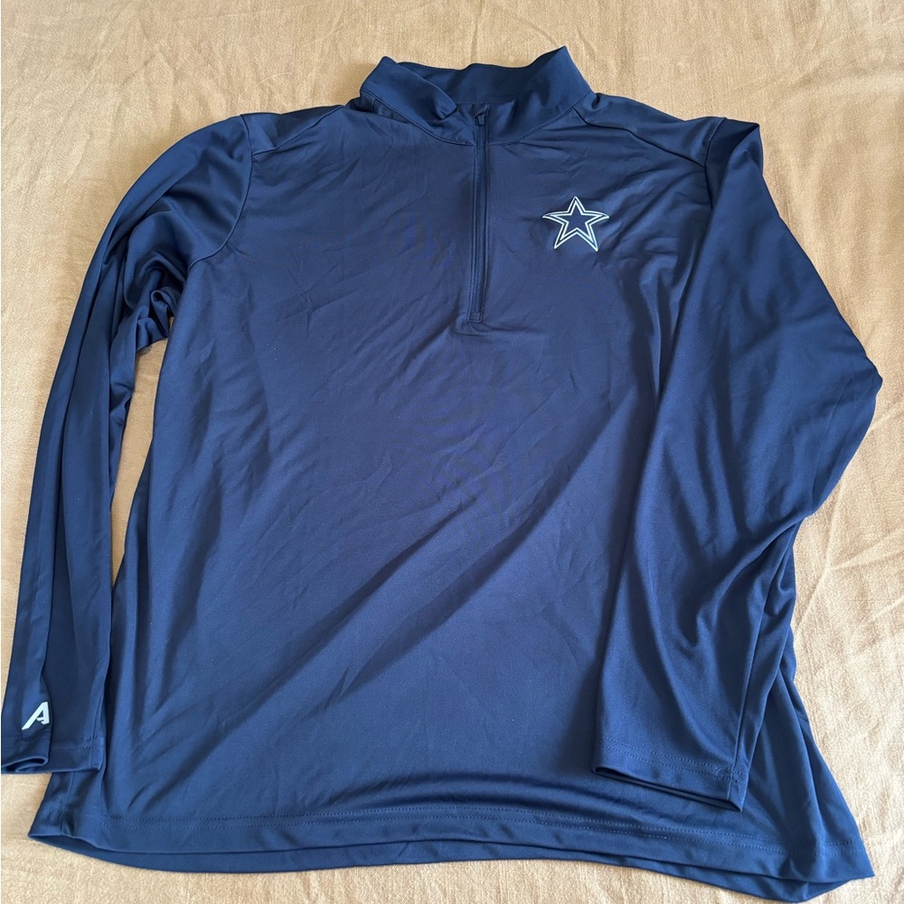 Blue Quarter-Zip Pullover with Star Logo